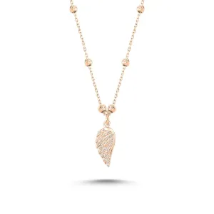 OLIVIE Stříbrný náhrdelník ANDĚLSKÉ KŘÍDLO ROSE 3896 Ag 925; ≤2,1 g