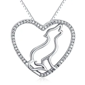 OLIVIE Stříbrný náhrdelník PES V SRDCI 4692 Ag 925; ≤4,3 g