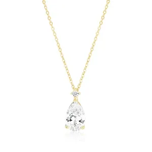 OLIVIE Stříbrný náhrdelník se zirkonem SLZA GOLD 4160 Ag 925; ≤3,10 g