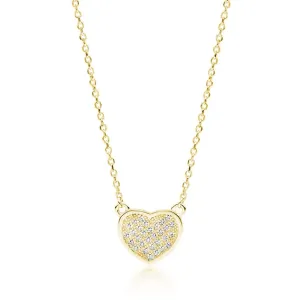 OLIVIE Stříbrný náhrdelník SRDÍČKO GOLD 4078 Ag 925; ≤2,1 g