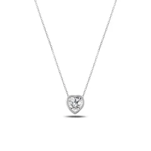 OLIVIE Stříbrný náhrdelník ZIRKONOVÉ SRDCE 2323 Ag 925; ≤2,1 g