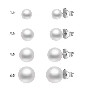 OLIVIE Náušnice 5mm sladkovodní perly 5500 Ag 925; ≤0,7 g
