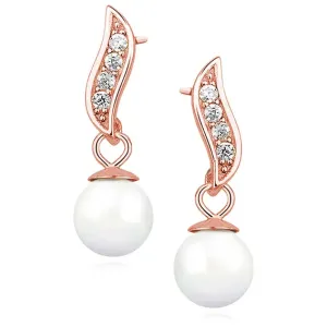 OLIVIE Stříbrné perlové náušnice ROSE 3588 Ag 925; ≤1,6 g
