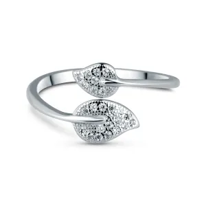 OLIVIE Nastavitelný stříbrný prsten LÍSTKY 5351 Ag 925; ≤1,8 g