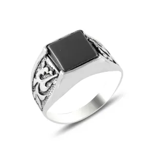 OLIVIE Pánský stříbrný prsten HEMATIT 5698 Velikost prstenů: 9 (EU: 59-61) Ag 925; ≤6,9 g