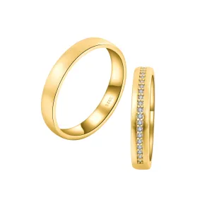 OLIVIE Snubní stříbrný prsten MATTE GOLD 7482 Velikost prstenů: 7 (EU: 54-56), Pohlaví: Dámské Ag 925; ≤2,3 g