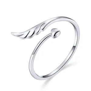 OLIVIE Stříbrný prsten ANDĚLSKÉ KŘÍDLO SE SRDÍČKEM 3254 Ag 925; ≤0,9 g