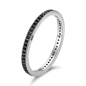 OLIVIE Stříbrný prsten ČERNÝ ZIRKON 4709 Velikost prstenů: 9 (EU: 59-61) Ag 925; ≤1,2 g