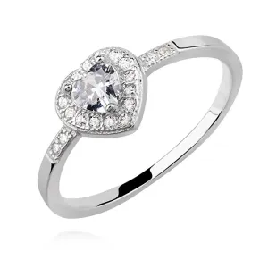 OLIVIE Stříbrný prsten ČIRÉ SRDCE 2400 Velikost prstenů: 5 (EU: 49-50) Ag 925; ≤1,5 g