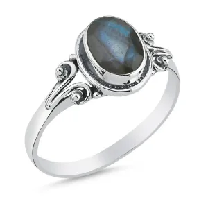 OLIVIE Stříbrný prsten LABRADORIT 8474 Velikost prstenů: 7 (EU: 54-56) Ag 925; ≤2,7 g