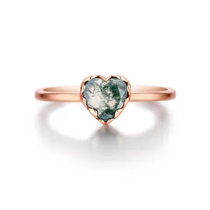 OLIVIE Stříbrný prsten MECHOVÝ ACHÁT ROSE 8513 Velikost prstenů: 11 (EU: 65-67) Ag 925; ≤2,2 g