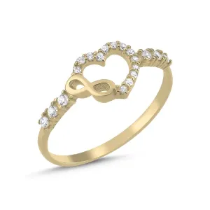OLIVIE Stříbrný prsten NEKONEČNÁ LÁSKA GOLD 7137 Velikost prstenů: 5 (EU: 49-50) Ag 925; ≤1 g