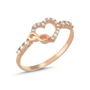 OLIVIE Stříbrný prsten NEKONEČNÁ LÁSKA ROSE 7138 Velikost prstenů: 7 (EU: 54-56) Ag 925; ≤1 g