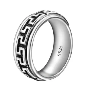 OLIVIE Stříbrný prsten OBRUČ S PÁSKEM 5883 Velikost prstenů: 8 (EU: 57-58) Ag 925; ≤5,9 g