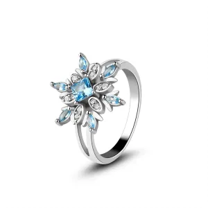 OLIVIE Stříbrný prsten SNĚHOVÁ VLOČKA 7100 Velikost prstenů: 9 (EU: 59-61) Ag 925; ≤2,9 g