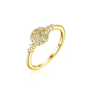 OLIVIE Stříbrný prsten SNĚHOVÁ VLOČKA GOLD 8056 Velikost prstenů: 8 (EU: 57-58) Ag 925; ≤1,6 g