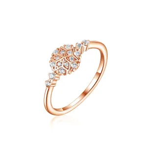 OLIVIE Stříbrný prsten SNĚHOVÁ VLOČKA ROSE 8054 Velikost prstenů: 10 (EU: 62-64) Ag 925; ≤1,6 g