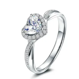 OLIVIE Stříbrný prsten SRDCE 5419 Velikost prstenů: 10 (EU: 62-64) Ag 925; ≤2,3 g