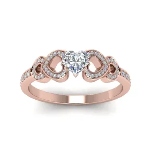 OLIVIE Stříbrný prsten SRDCE ROSE 4227 Velikost prstenů: 10 (EU: 62-64) Ag 925; ≤2 g