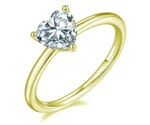 OLIVIE Stříbrný prsten SRDÍČKO GOLD 7403 Velikost prstenů: 6 (EU: 51-53) Ag 925; ≤0,8 g