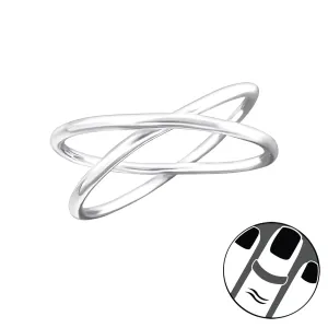 OLIVIE Stříbrný zkřížený midi prsten 2497 Ag 925; ≤0,9 g