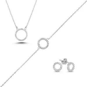 OLIVIE Sada stříbrných šperků KRUH 7509 Ag 925; ≤3,3 g