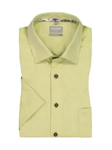 Nadměrná velikost: Olymp, Bavlněná košile Luxor s krátkým rukávem, comfort fit žlutý