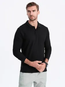 Ombre Clothing Bavlněná základní černá polokošile V2 OM-POBL-0114 #5634175