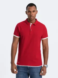 Ombre Clothing Nadčasová pánská červená polokošile V2 POSS-0113 #5824030