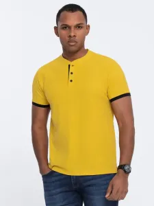 Ombre Clothing Pohodlná trendy žlutá polokošile V9 TSCT-0156 #5869533