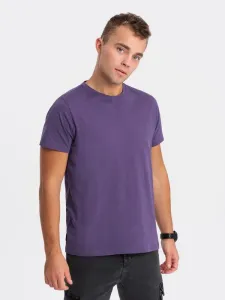 Ombre Clothing Bavlněné klasické fialové tričko s krátkým rukávem V9 TSBS-0146 #5823498