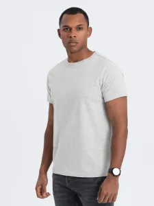Ombre Clothing Bavlněné klasické šedé tričko s krátkým rukávem V3 TSBS-0146 #5823471