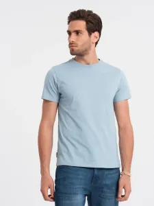 Ombre Clothing Bavlněné klasické světle modré tričko s krátkým rukávem V12 TSBS-0146 #5823511