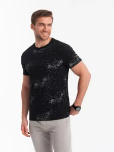 Ombre Clothing Černé tričko s písmeny V8 TSFP-0179 #6099385