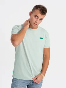 Ombre Clothing Jedinečné mátové bavlněné tričko s nášivkou V4 TSCT-0151 #5823716