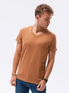 Ombre Clothing Jednoduché hnědé tričko S1369