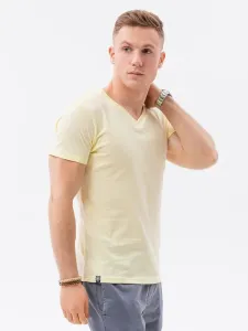 Ombre Clothing Jednoduché světle-žluté tričko S1369