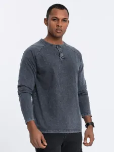 Ombre Clothing Nadčasové tmavě modré bavlněné tričko V2 LSWL-001 #6161149