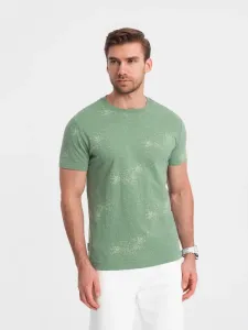 Ombre Clothing Olivové tričko s písmeny V5 TSFP-0179 #6099382