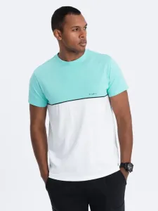 Ombre Clothing Originální dvojbarevné tričko mint - bílá V3 S1619 #5823344