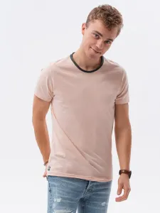 Ombre Clothing Pohodlné broskvové tričko S1385