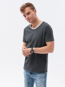 Ombre Clothing Pohodlné tmavě-šedé tričko S1385