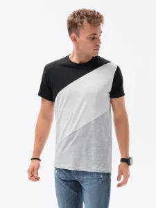 Buďchlap Stylové černo-šedo melírované tričko S1627
