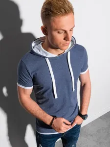 Buďchlap Trendové modro-melírované tričko s kapucí S1376