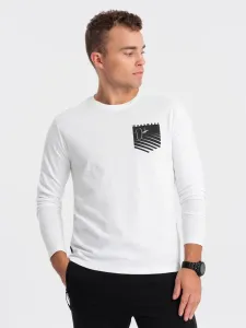 Ombre Clothing Trendy bílé tričko V1 LSPT-0118