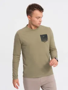Ombre Clothing Trendy olivové tričko V2 LSPT-0118