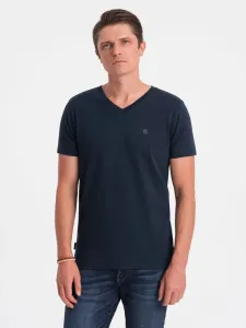 Ombre Clothing Trendy pánské granátové tričko s výstřihem do V V2 TSCT-0106 #5824263