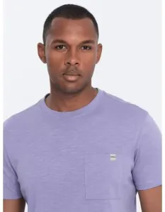 Pánské pletené tričko s kapsou V1 S1621 fialové