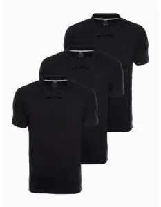 Pánské tričko polo HUEY černé 3-pack