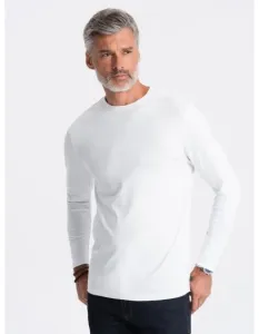 Pánské tričko s dlouhým rukávem bez potisku V4 OM-LSBL-0106 bílý